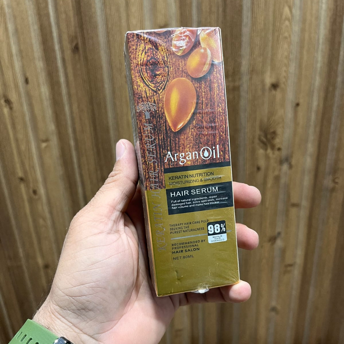 Argan oil Keratin Nutrition Hair Serum designed to repair damaged hair and resolve split ends