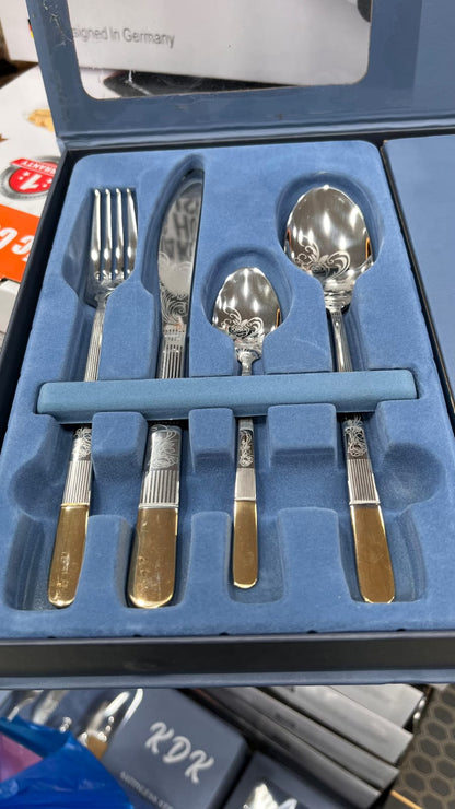 KDK 24-Piece Premium Cutlery Set with Luxury Gift Bo