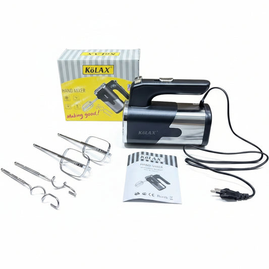 KöLAX Stainless Steel Hand Blender Mixer Machine with 4 Beaters & Dough Hooks (5-Speed Control)