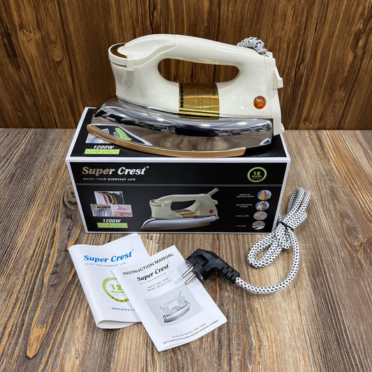 Super Crest Heavy Dry Iron 1200W (Model SCT-1034) with Ceramic Soleplate