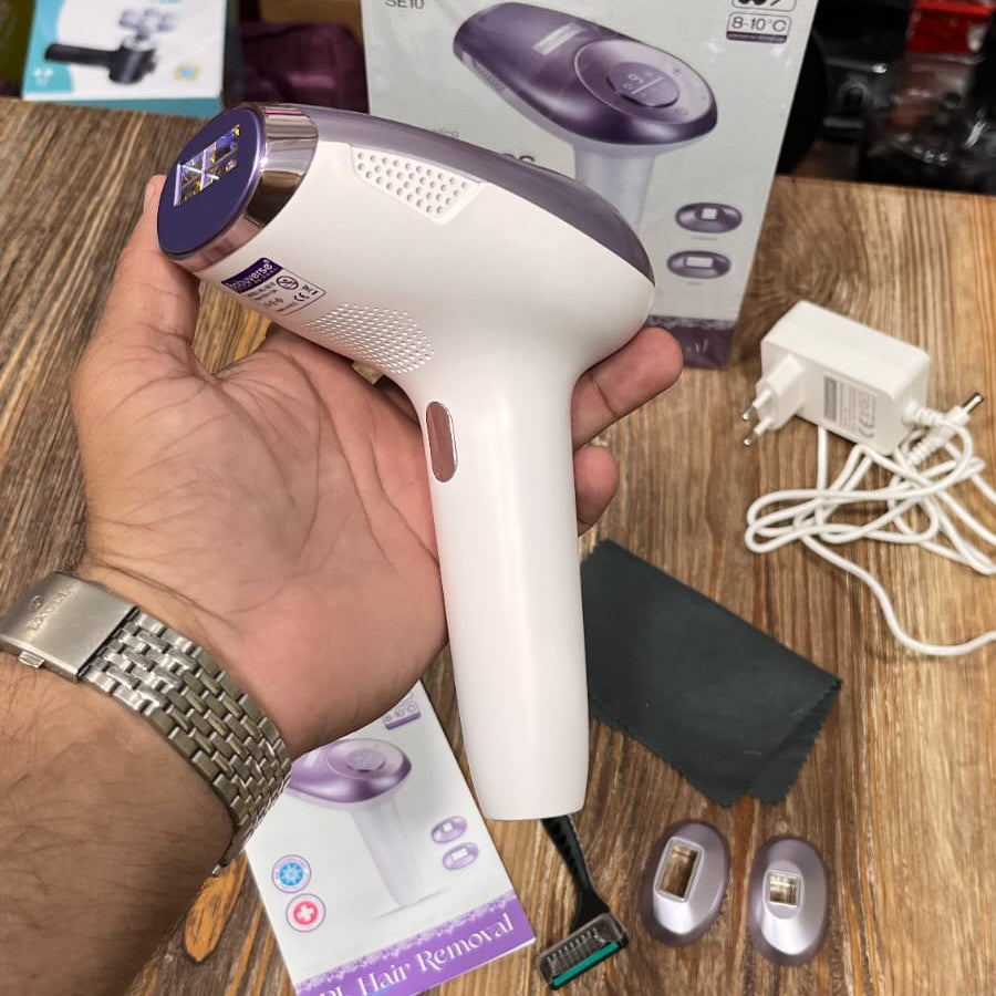 Babyverse Professional IPL Hair Removal Device SE10 – Painless 990000 Flashes, 9 Energy Levels, Ice Cooling Tech