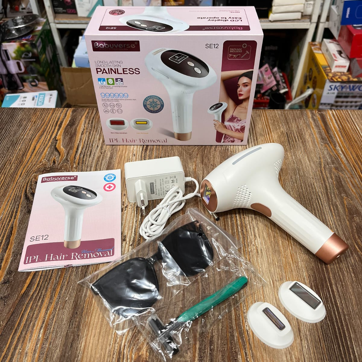 Babyverse Professional IPL Hair Removal Device SE12 – Painless 999999 Flashes with Ice Cooling Technology