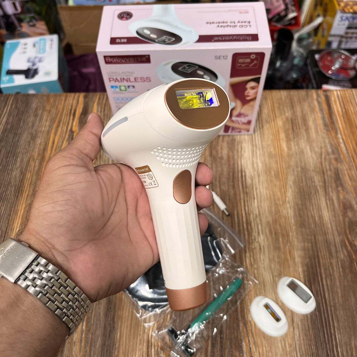 Babyverse Professional IPL Hair Removal Device SE12 – Painless 999999 Flashes with Ice Cooling Technology