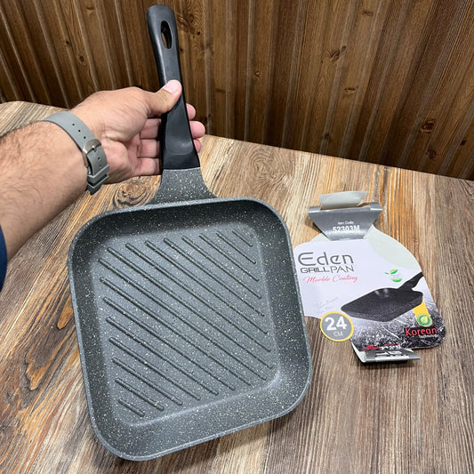 Eden Grill Pan 24cm - Marble Coating Non-Stick Korean Technology