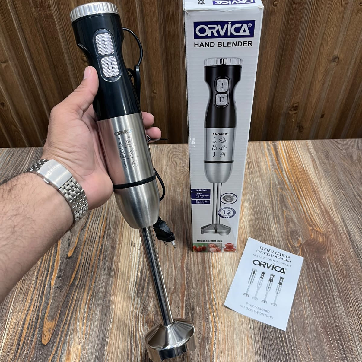 Orvica Hand Blender ORM-830 – 2400W 2-Speed Stick Blender
