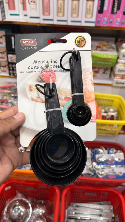 MY.A.Z Measuring Cups & Spoons Set – Anti-Rust Stainless Steel Handles