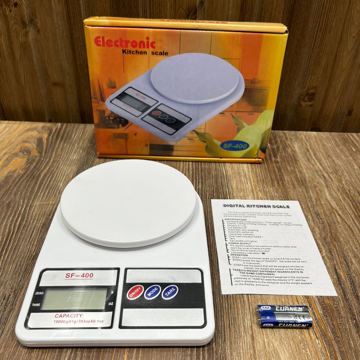 Digital Kitchen Scale SF-400 – 10kg Capacity, Precision Weighing with Tare Function