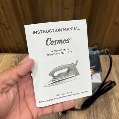 Cosmos Electric Dry Iron CIS-318F1 – 400W Heavy Weight, Ceramic Coated Soleplate