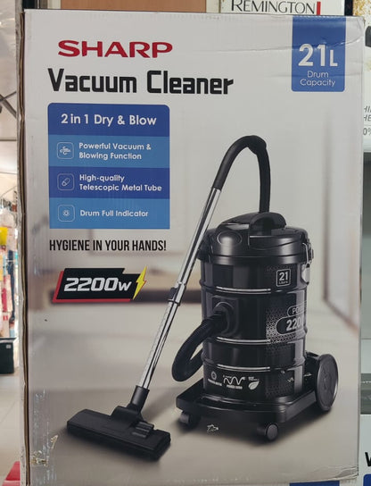 Sharp Vacuum Cleaner 21L, 2200W – 2-in-1 Dry & Blow with Telescopic Tube