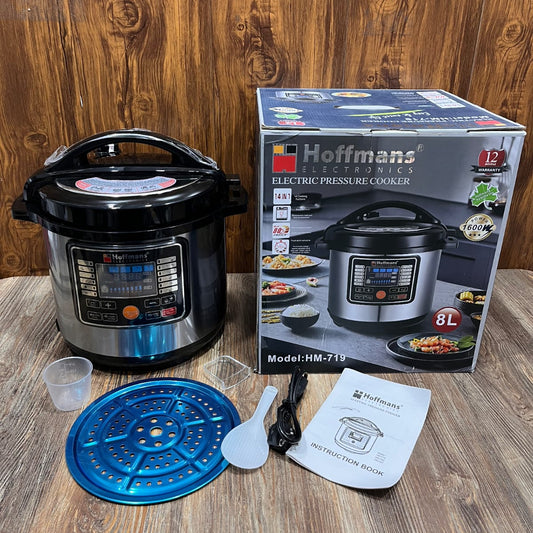 Hoffmans HM-719 Electric Pressure Cooker | 8L Capacity | 1600W High Power