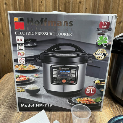 Hoffmans HM-719 Electric Pressure Cooker | 8L Capacity | 1600W High Power