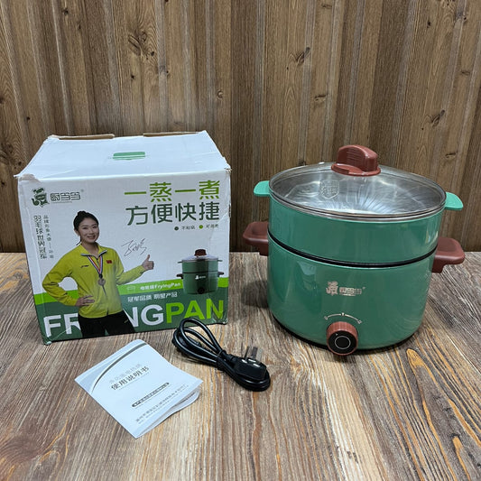 Multi-Function Electric Frying Pan & Steamer Pot – Non-Stick Cooker with Glass Lid, Champion Series