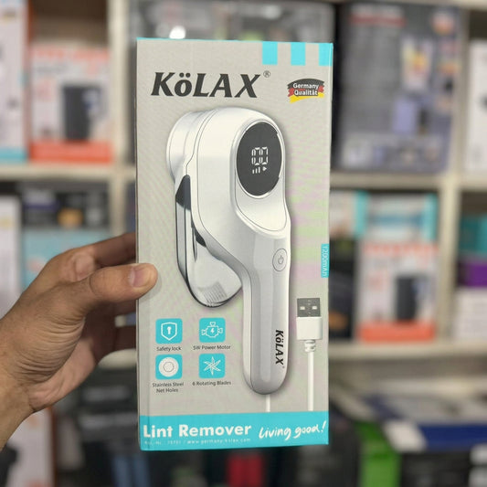 Kolax 75701 Digital Display Lint Remover | 1200mAh USB Rechargeable Fabric Shaver with 6 Rotating Blades