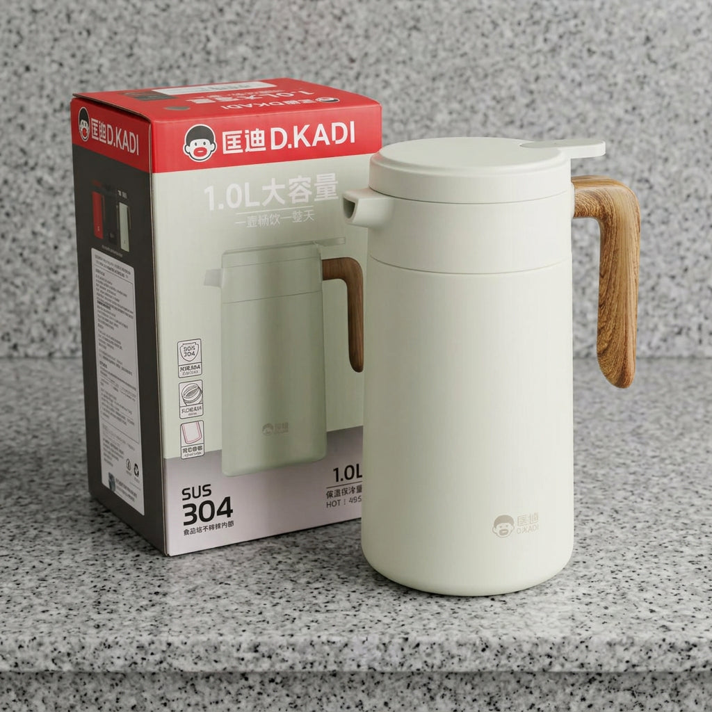 D.KADI 1.0L Wide Mouth Vacuum Thermos Jug (Green)