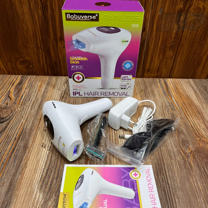 Babyverse Digital Disply IPL Hair Removal Device 900,000  Flashes – Painless Permanent Laser Epilator for Face & Body, 5 Energy Levels, Home Use Hair Removal Machine
