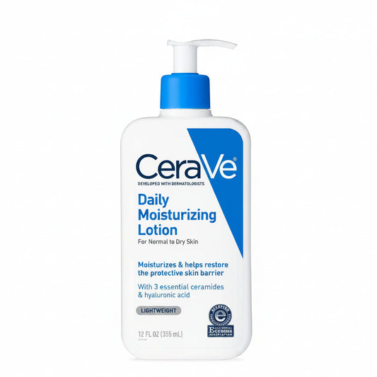 CeraVe Daily Moisturizing Lotion for normal to dry skin, specifically in the 12 fluid ounce (237 ml)