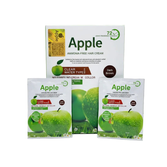Apple Clear Water Type Hair Color Cream – Non-Toxic Dark Brown (10-Pack)